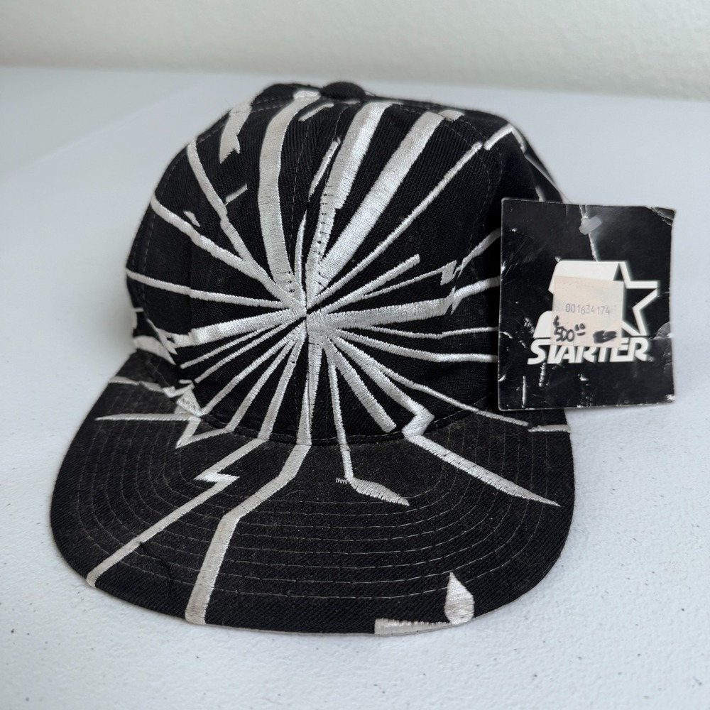 Vintage Starter Shockwave Collision Snapback Hat The Right Wool Blank 90s NWT